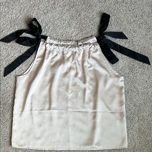 Sugarlips satin tank with Black Ribbon Ties